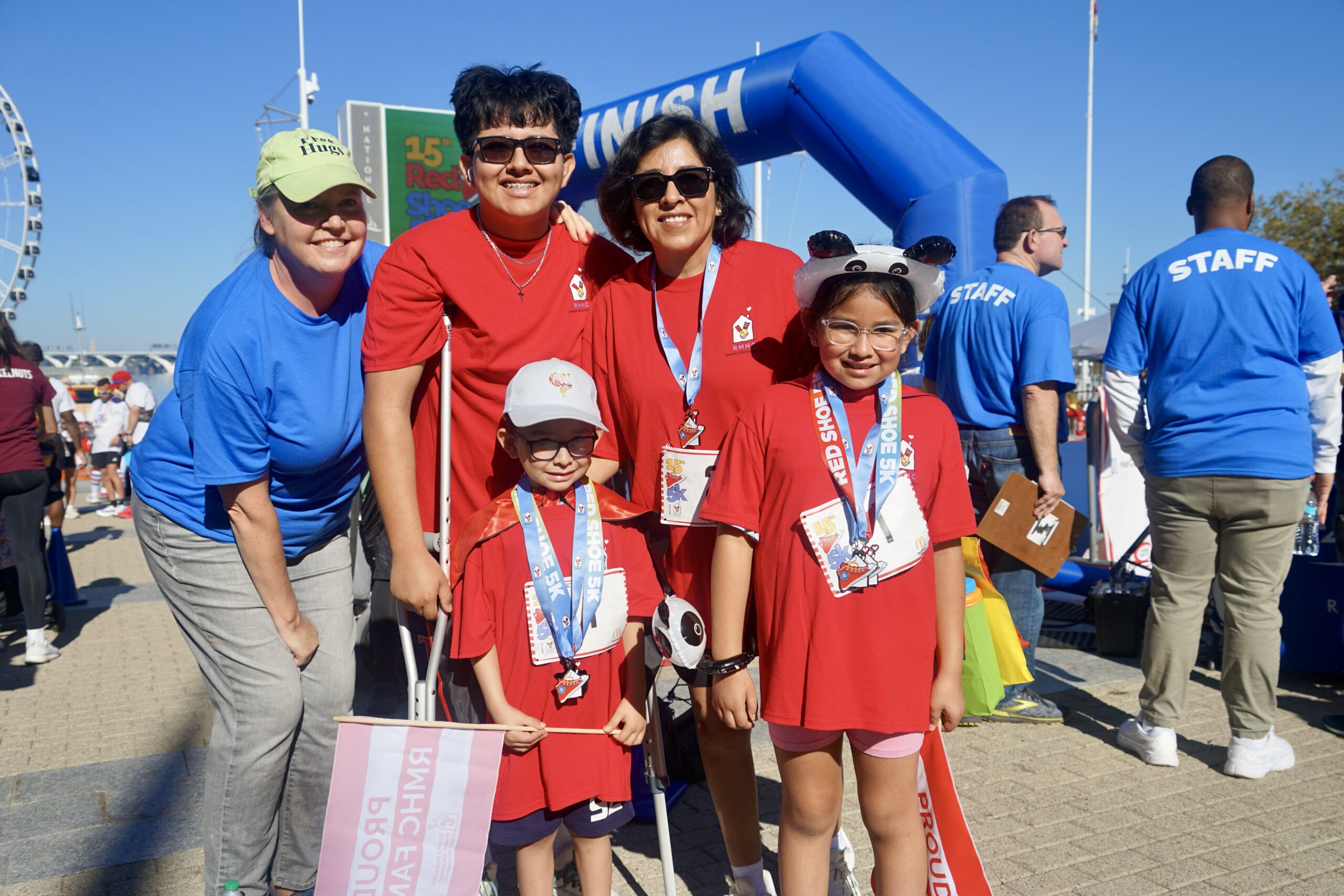 Group photo of a forever family at the Red Shoe 5k